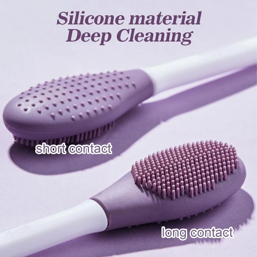 1/2/4pcs 2-in1 Silicone Facial Cleansing Brush, Pore Scrubber & Exfoliator for Blackhead Removal, Deep Cleaning Manual Tool