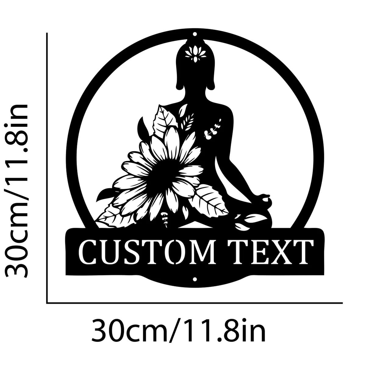 Custom Yoga Name Metal Wall Art, Namaste Sign for Home Gym Studio