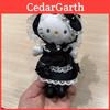 Lolita Plush Cat Girl Doll With Lace Bow And Heart Button For Car Keychain Decor