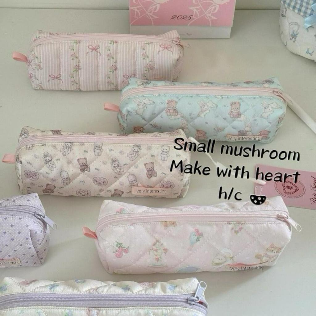 Japanese Floral Bear Pencil Case: Cute, Spacious, High-Quality Student Stationery Bag