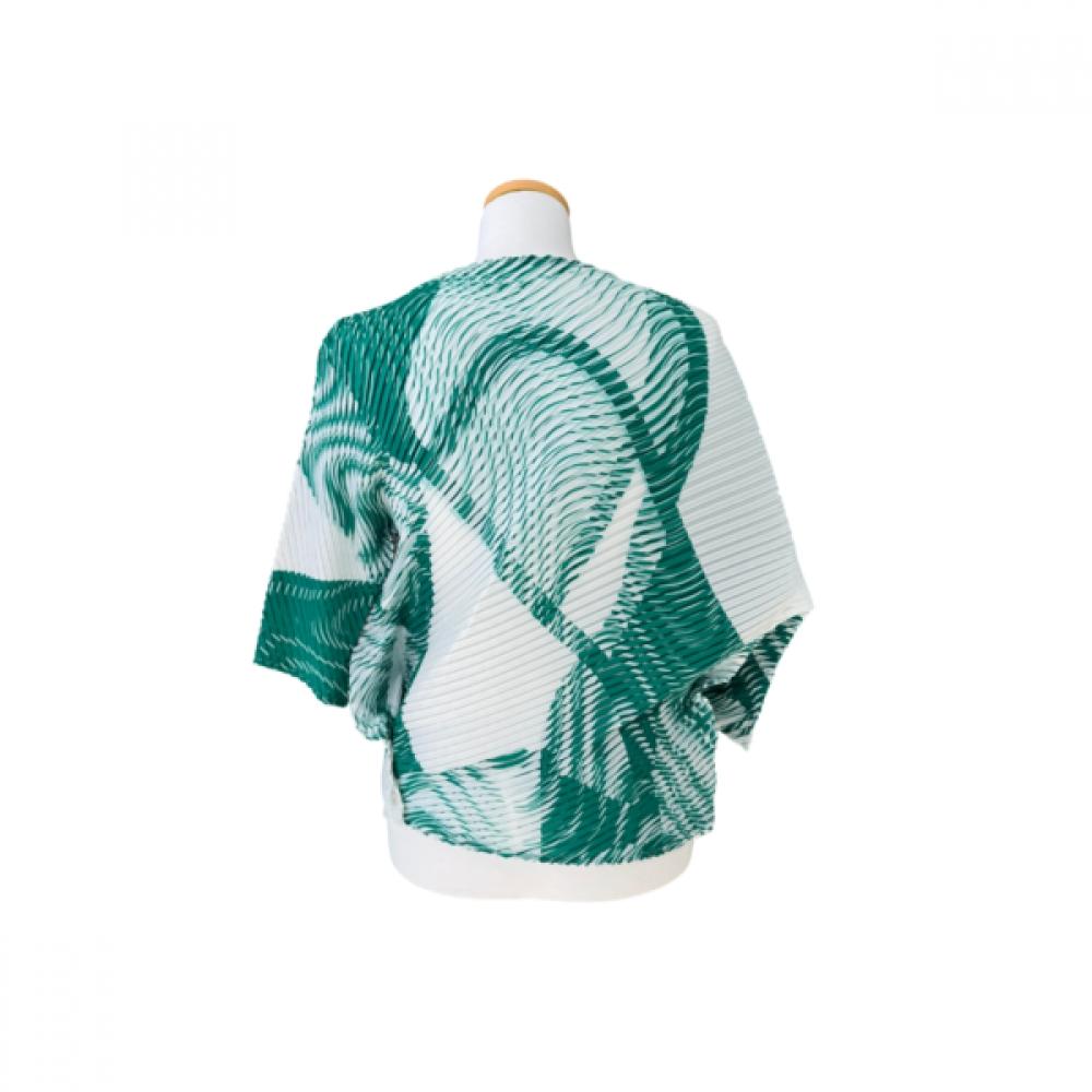 La Vita Junko Diagonal Pleat Print Tee Lrsts032