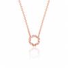 Dainty Rose Gold Circle Pendant Necklace with Cubic Zirconia Elegant Minimalist Pendant Jewelry Gift for Women