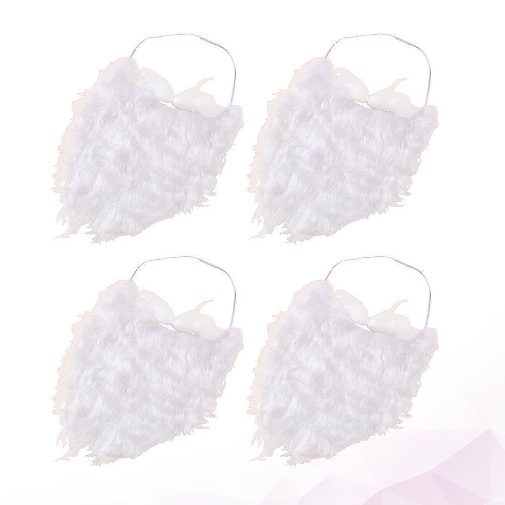 Santa Claus Moustaches White for Christmas Costume 4Pcs Cosplay Supplies-Good