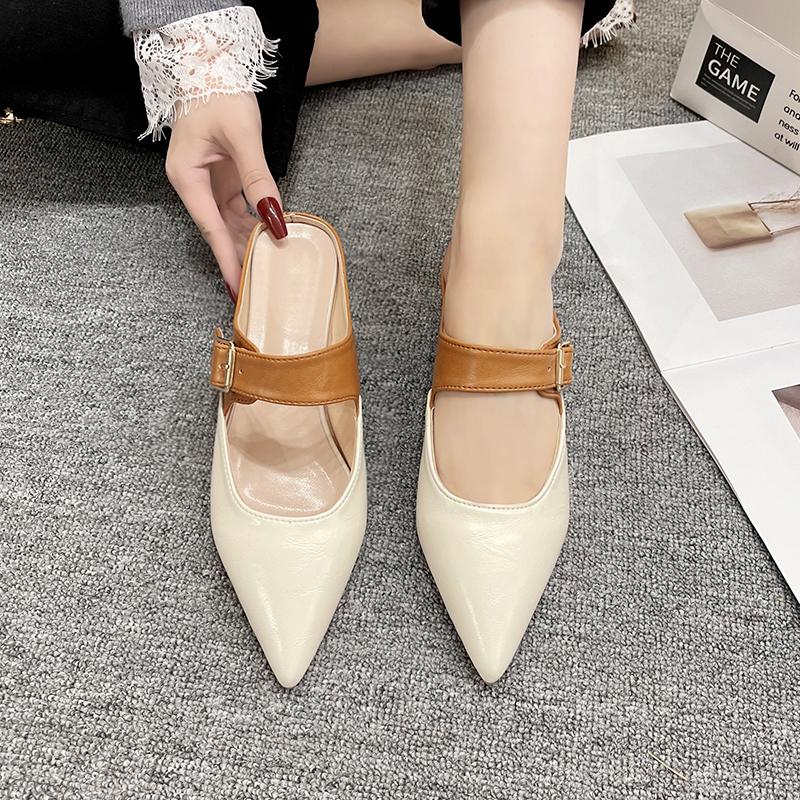 Fashion Pointed Toe Women's Slippers Summer 2025 New Shoes Woman High Heels Elegant Dress Party Sandals Ladies