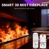 Lareira atomizadora 3D com chamas coloridas decorativas, lareira elétrica inteligente a vapor