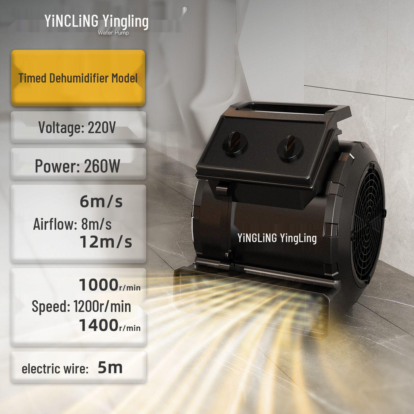 Yingling High-Power Commercial Blower Fan for Floor Dehumidifying and Dust Removal