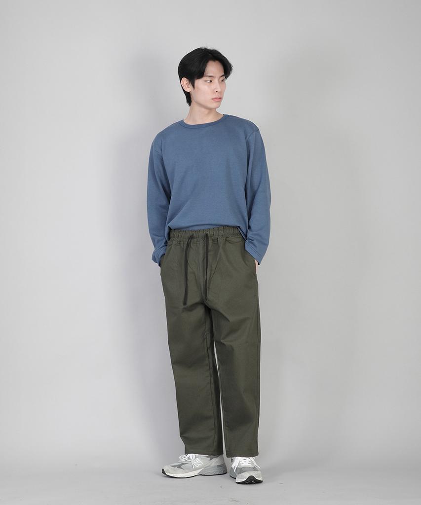 Seinteukeulu Plain Tapered Cotton Pants Rtp-380 Khaki