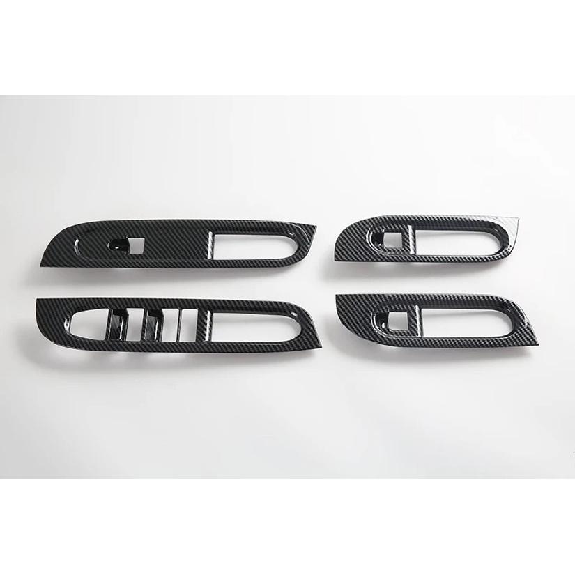 For BMW Mini 2025 2026 Car Accessories Carbon Fiber Style Door Window Armrest Cover Switch Panel Trim Molding Garnish