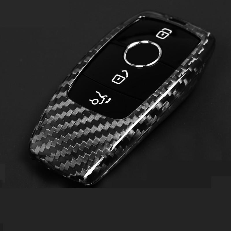 Real Carbon Fiber Car Key Case Cover Remote Car Key Fobs for Benz AMG E200 E300