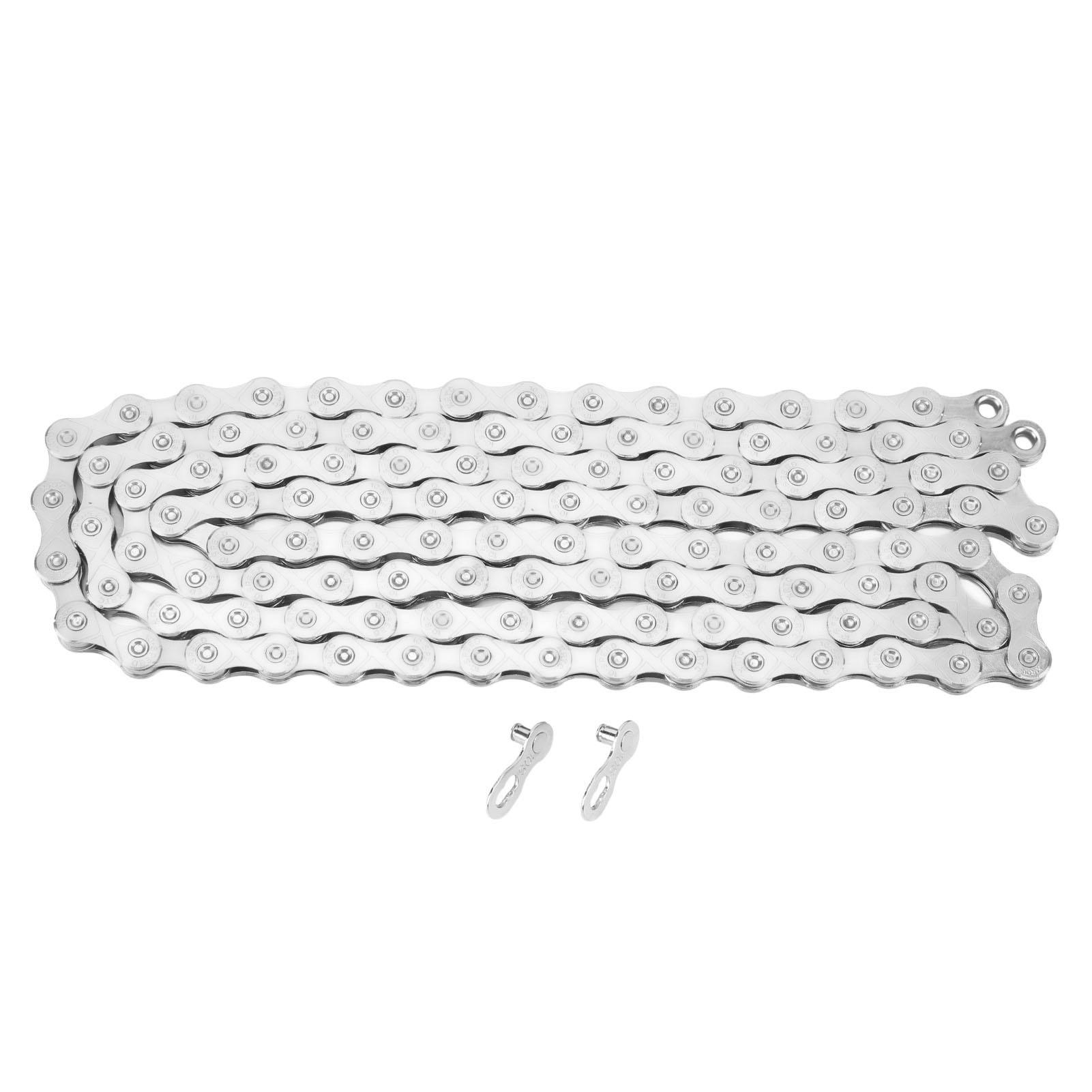 

10 Speeds Bicycle Chain Silver Carbon Steel Road Bicycle Chain Replacement for Cycling