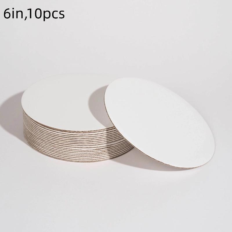 

10 шт. подложек для торта с белыми золотыми кольцами для торта, картонные с основанием для торта 6/8/10/12 дюймов, подходят для выпечки тортов 6IN белый