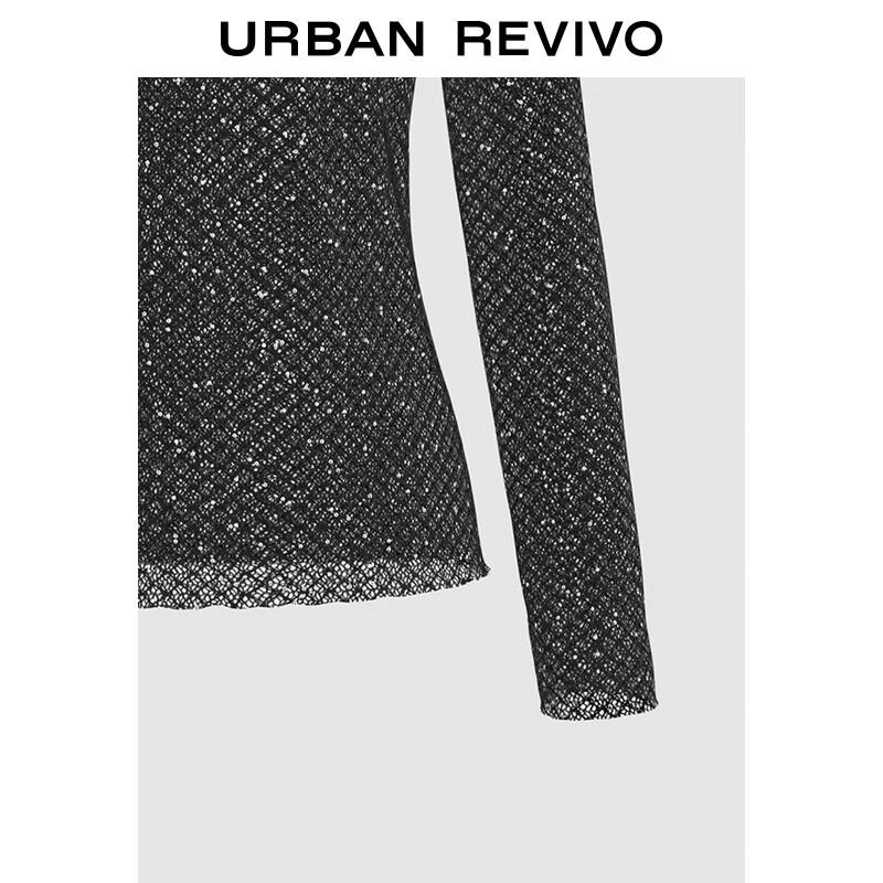 UR Women's Stylish Cutout Sequin Long Sleeve T-Shirt