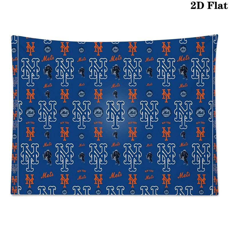 New York Mets Wandteppich Ästhetischer Wandbehang Bedruckter Stoffdecke Dekorative Wandteppiche für Schlafzimmer Wohnzimmer Heimdekoration