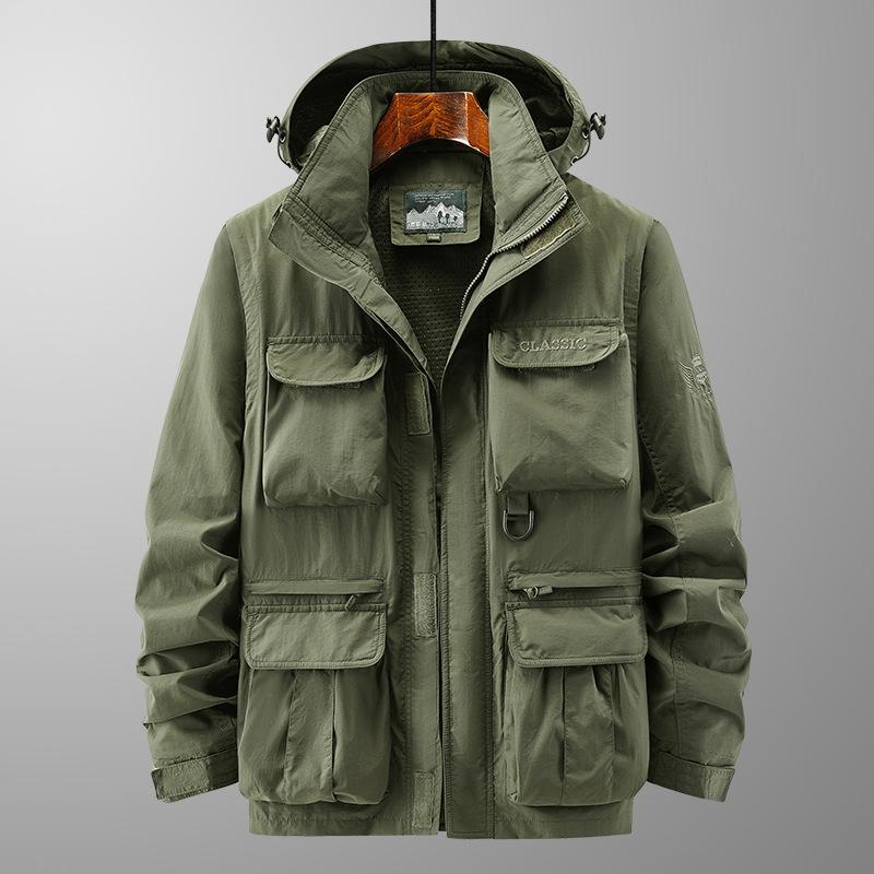 

Молодежная мужская куртка для активного отдыха, альпинизма, спортивная одежда, съемные рукава, капюшон, свободная флисовая куртка для мужчин 4XL