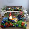 Rooster Theme Floral Decor Set Multiple Sizes Kid'S And Adults' Bedroom Exquisite 3Pc Bedding Set, Gift