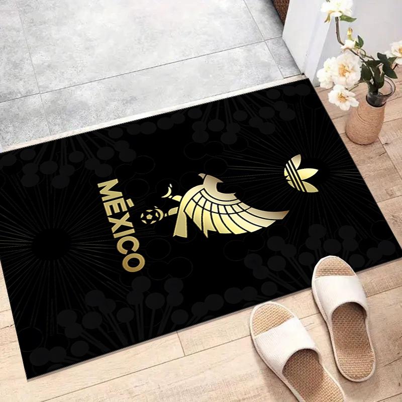México Football Polyester Carpet, Soft Indoor Mat for Office Chair, Living Room, Computer Desk - Decorative Home Office Rug Design