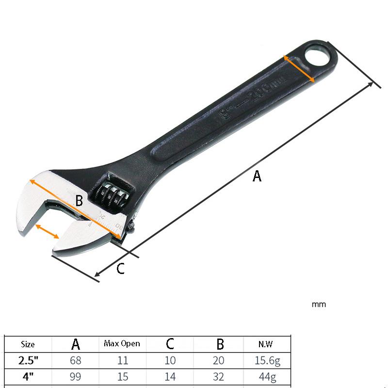 Mini 2.5/4 Inch Adjustable Spanner Open-End Small Wrench Tools Adjustable Wrench Set Can Be Carried With You Key Hand Tool