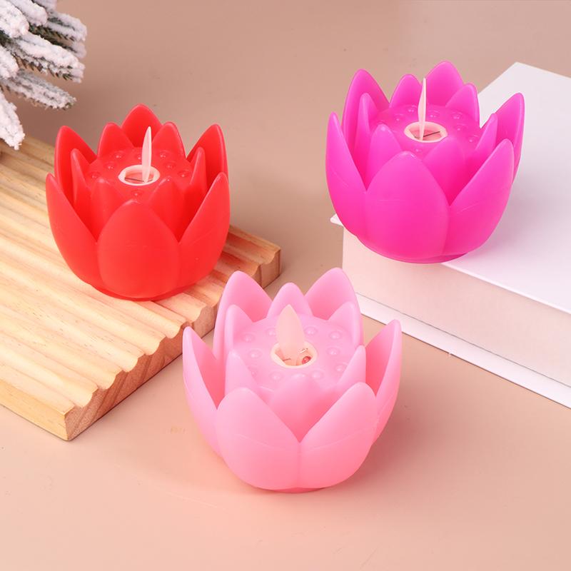Lotus Lantern In Front Of The Temple Led Electronic Candle Lamp Buddhist Hall Lanterns Wishing Light Temple Festival Decoration