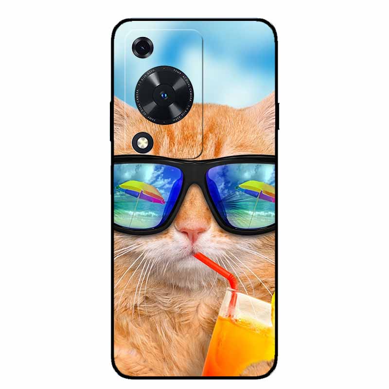 Phone Case For Huawei Nova Y63/ Y72S Case Animal Soft TPU Silicone Back Cover Case For Huawei Nova Y72S TPU Black Funda Nova Y63