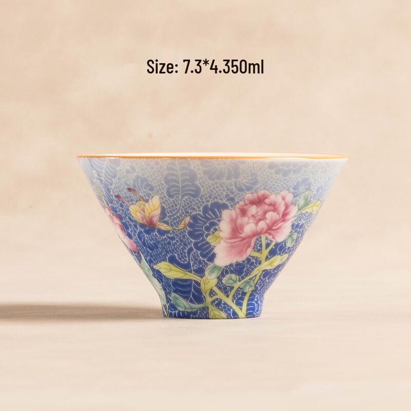 TIBORANG Enamel Glaze Ceramic Teacup