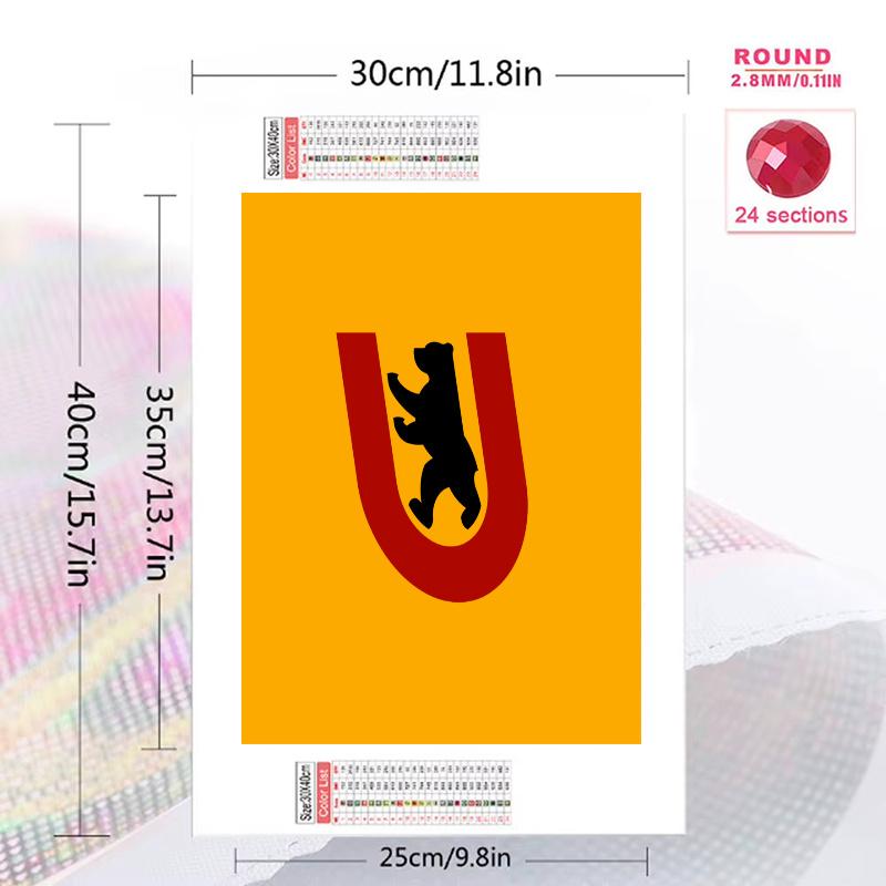 Union Berlin FC Pattern 3pcs 100% Round Full Drill 5D DIY Diamond Painting Embroidery Cross Stitch Rhinestone Décor