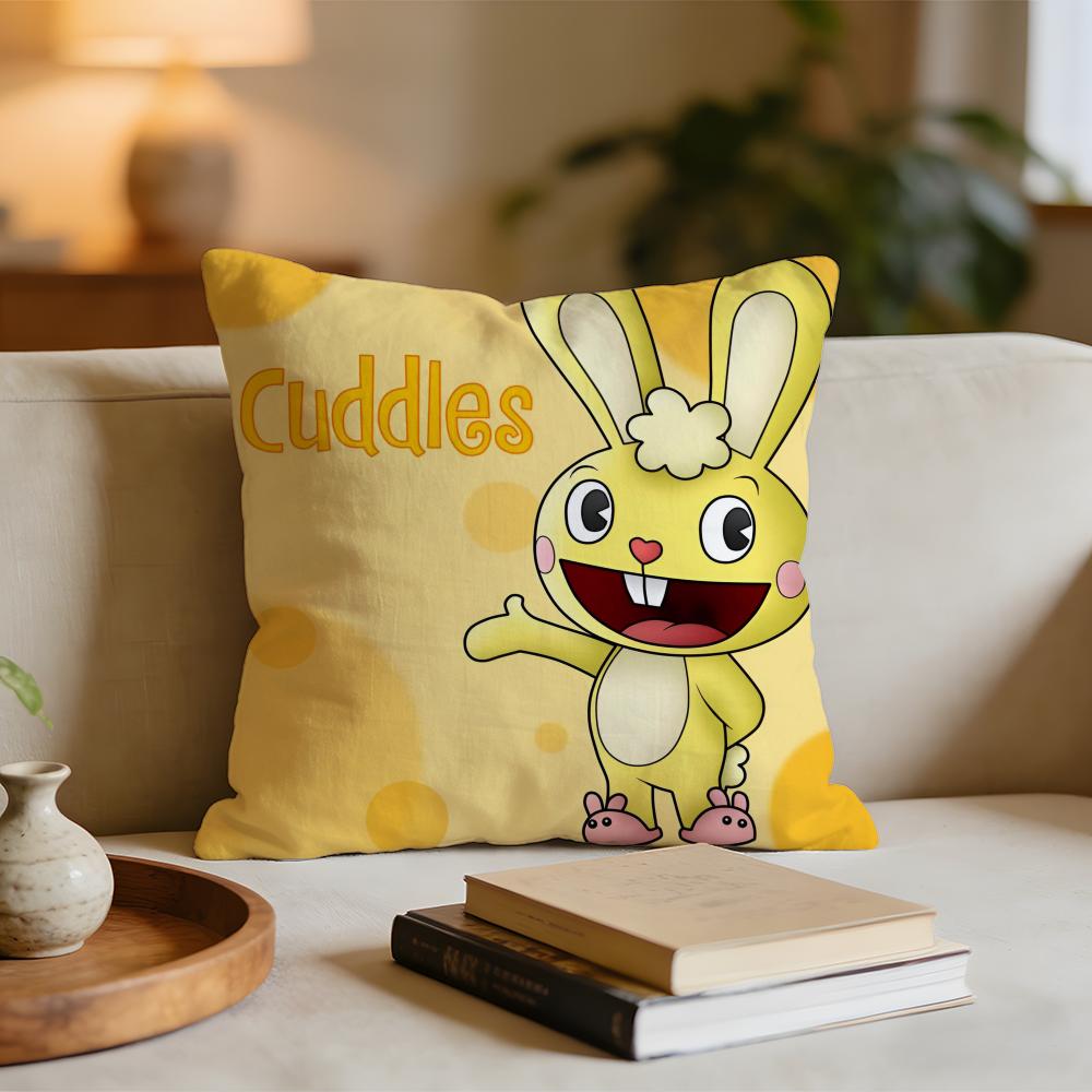 Cartoon Hot HHappy Tree FFriends NNutty Cushion Cover Short plush pillowcase for bed sofa carwashable