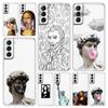 Phone Case For Samsung Galaxy S24 Ultra S23 FE S22 S20 S21 5G S10 S9 Plus S10E S8 Soft Clear Art Aesthetic David Mona Lisa Cover