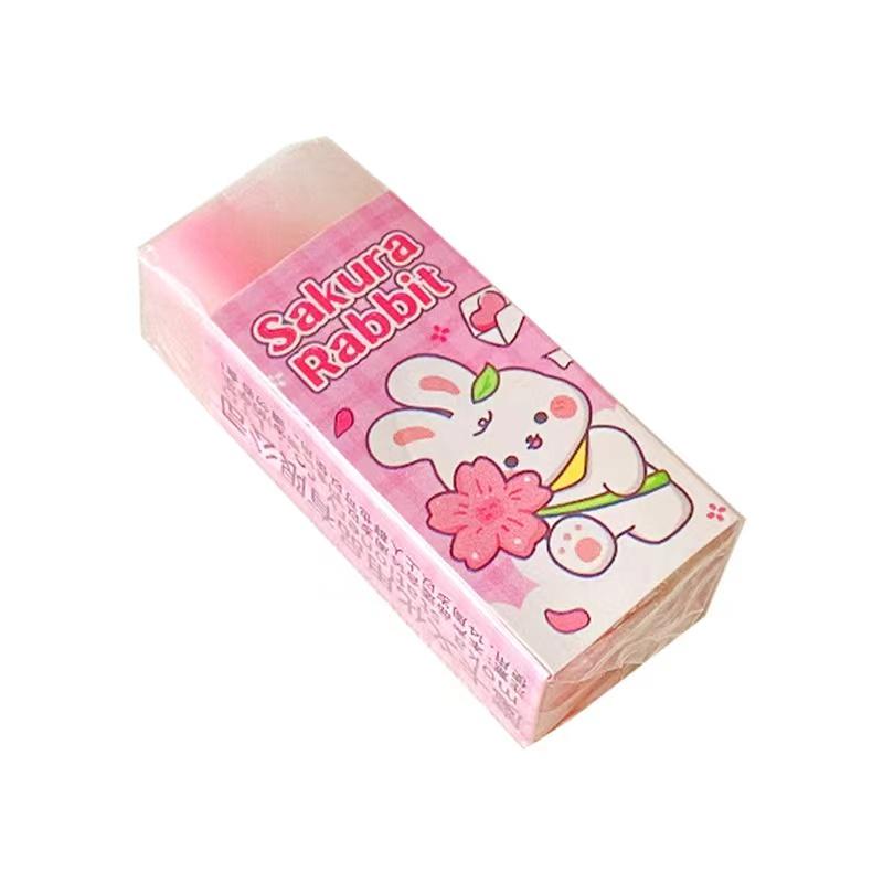 Kawaii Stationery Aesthetic Stationery Office Supplies School Items Gift for Kids Eraser Cleaner Cute Rabbit Eraser Funny Rubber