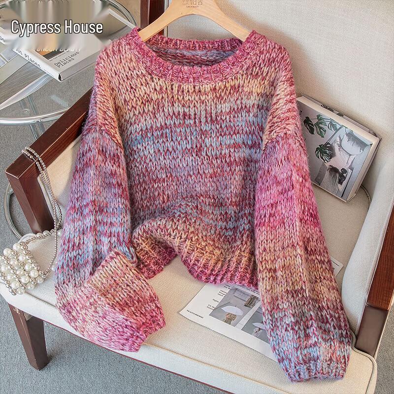 

Silbisha Women s Loose Fit Drop Shoulder Round Neck Knit Sweater L