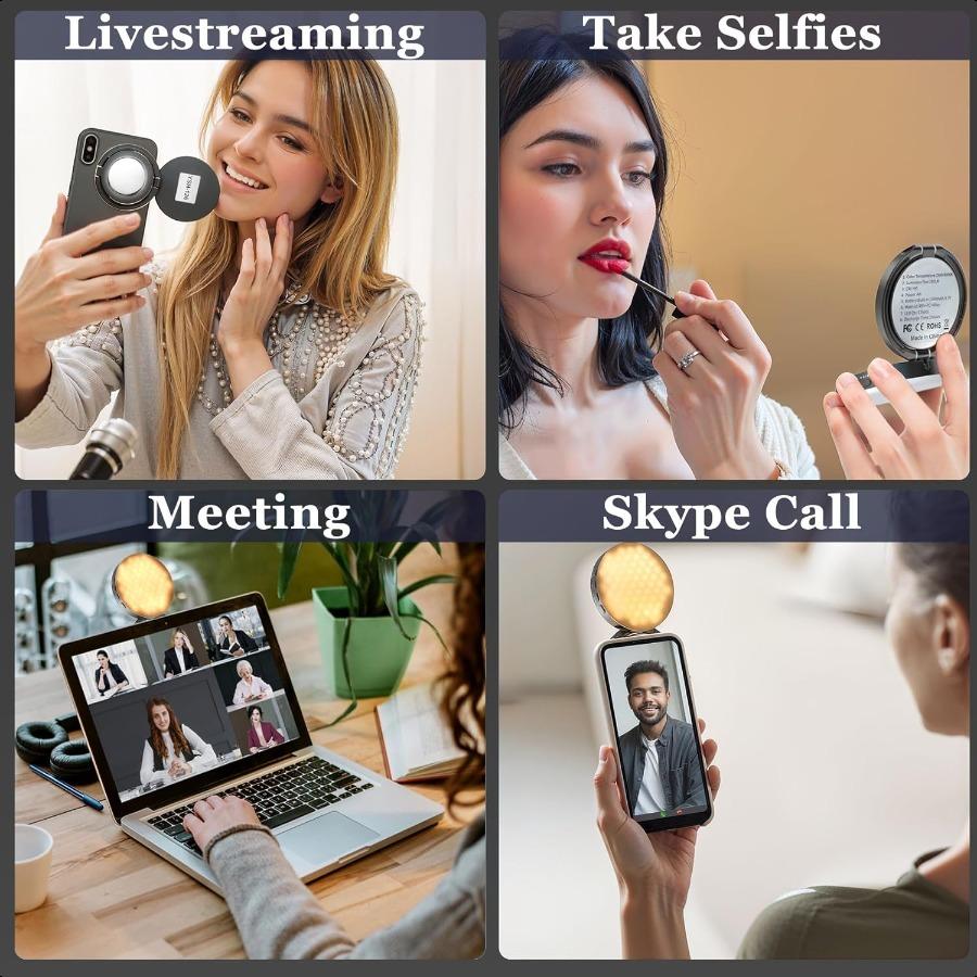 Magnetic Selfie LightPortable Selfie Ring Light for Phone iPhone LED Fill Light for Photography Video Makeup TikTok Vlog A1 Gre