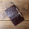 NZPJ Retro Genuine Leather Men's Wallet Natural Top Layer Cowhide Wallet Vertical Women's Wallet Bank Card Bag
