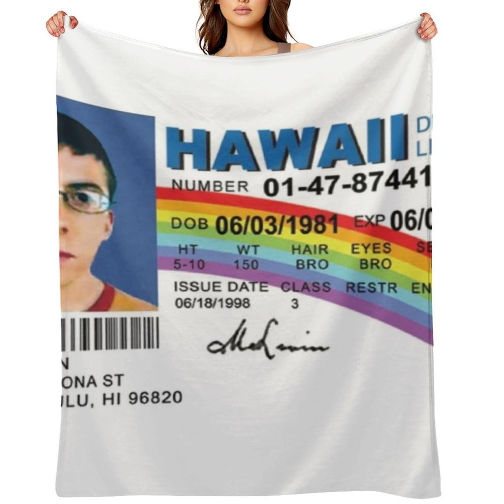 McLovin Fake ID Design Throw Blanket Personalized Gift Plush for winter For Sofa Thin Blankets