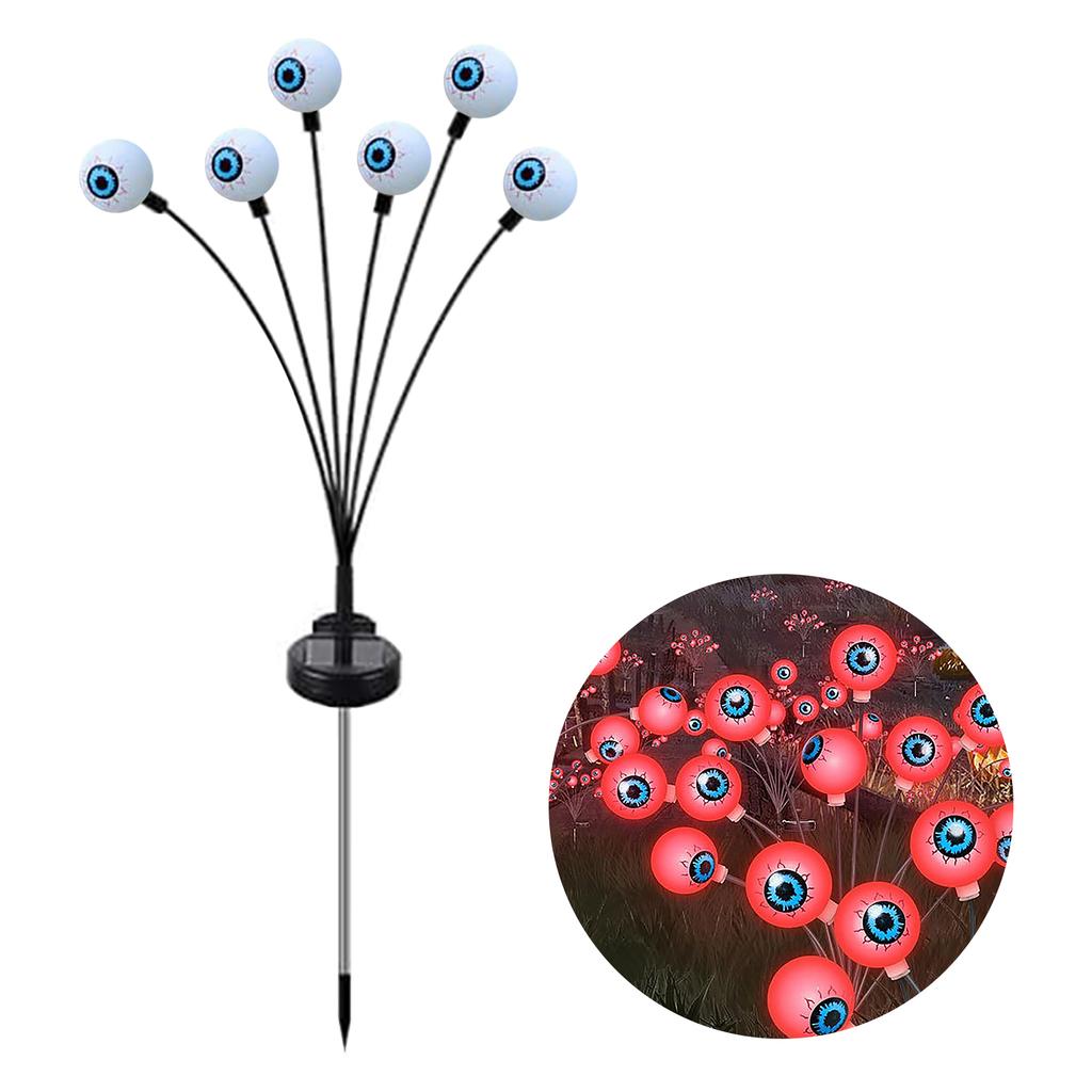 Outdoor Solar Powered Eyeball Garden Stake Lights with Multiple Moving Eye Balls for Halloween Yard Decoration Waterproof Ground Spike Lighting
