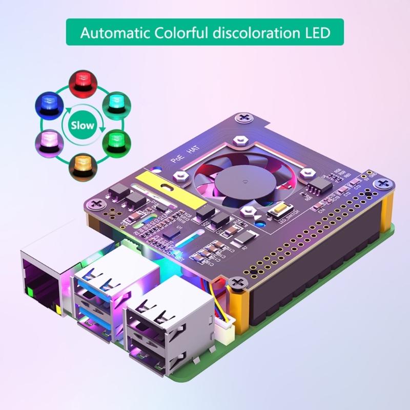 Computer Adapter Board 802.3Af/At GPIO POE HAT Expansion Board For RPi 5 for Versatiled Connection