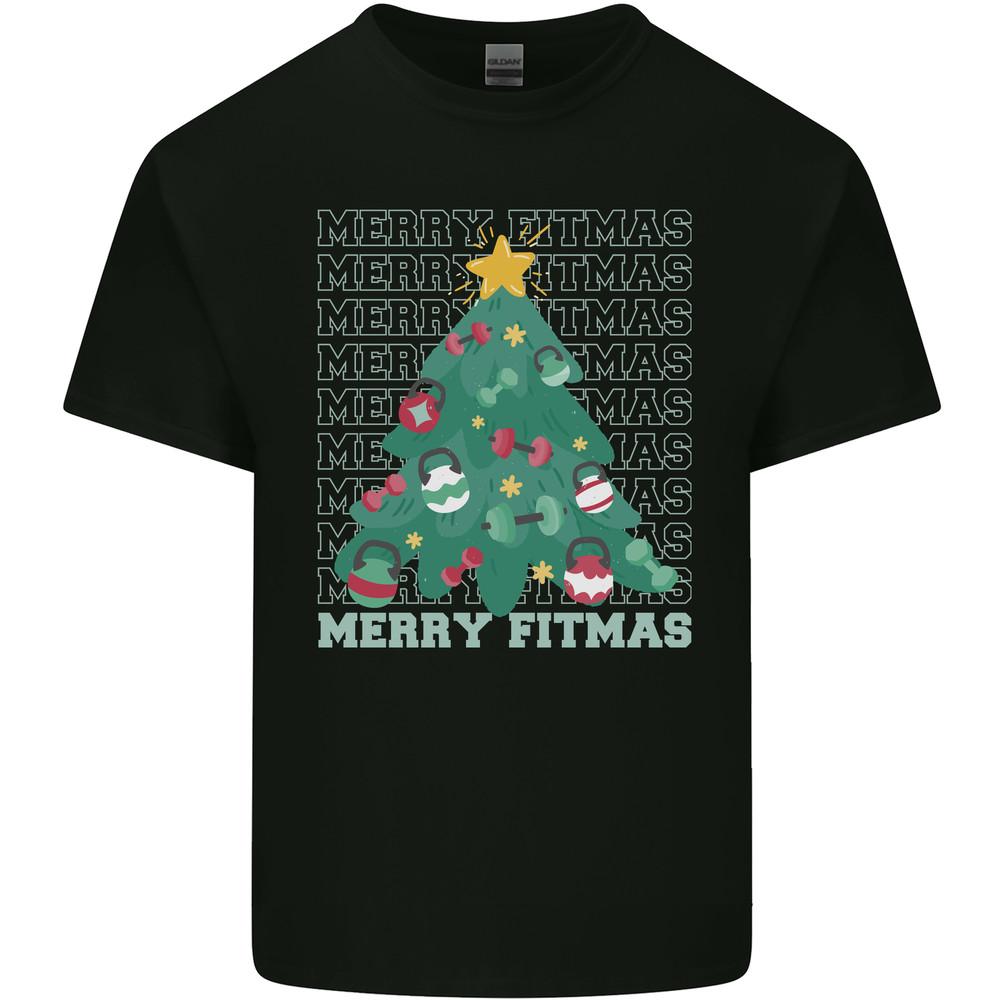 Fitness Merry Fitmas Christmas Tree Gym Mens Light Cotton T-Shirt Unisex T-Shirt L