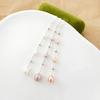 14K Gold Plated Brass Natural Freshwater Pearl Tassel Long Dangle Earrings Elegant Jewelry for Women