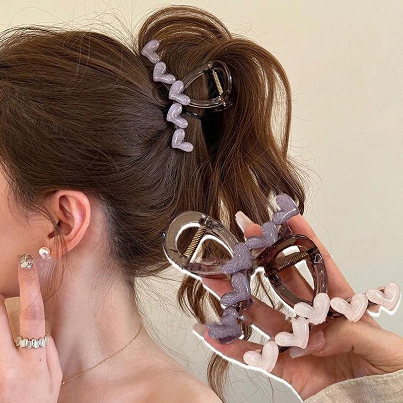 Elegant Jelly Hjerte Hårklype Akryl Sklisikker Sterk Hai Hårklemme For Kvinner Jenter Sommer Hodeplagg Tilbehør