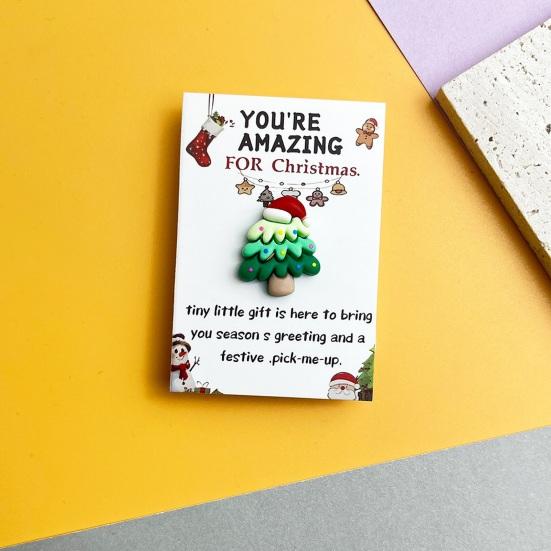10/20/30/40/50Pcs Christmas Pocket Hug with Positive Card Emotional Support Santa Reindeer Snowman Tree Gingerbread Pocket Token Inspirational Gift