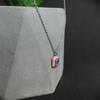 Silver Necklace with Cubic Zirconia, Enamel, Item Weight 2.13 G (60002241)