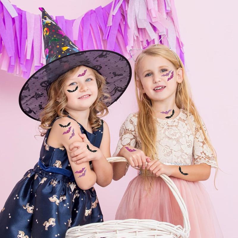 500 Stück/Rolle Laser Schwarz Fledermaus Wasserdicht Glitzer Selbstklebende Aufkleber Halloween Fledermaus Aufkleber Für Party Scrap DIY Zubehör