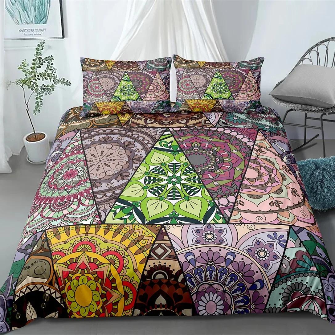 

Luxury Boho Mandala Duvet Cover Set Bohemian Bedding Sets Mandala Print Comforter Cover King Size Double Bed Set Quilt Cover 70x133cm