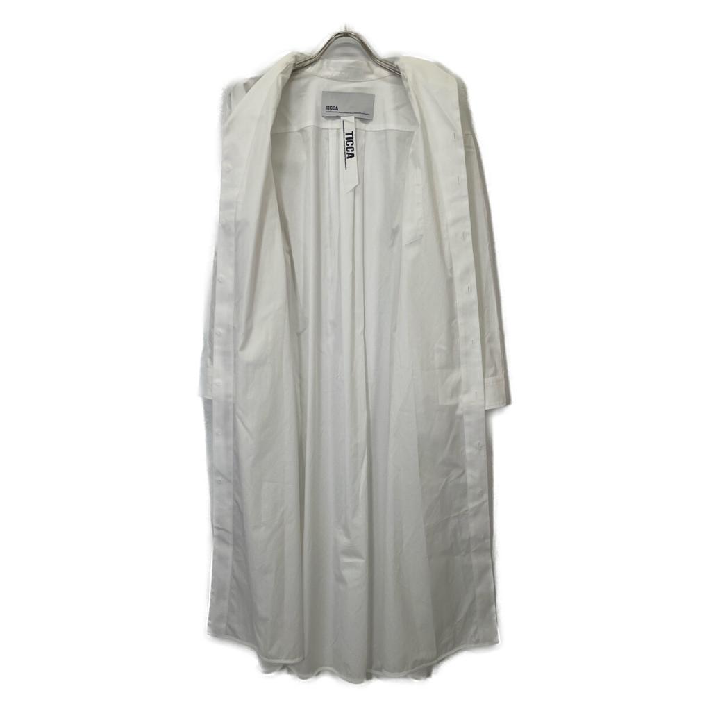 TICCA White open collar shirt dress dress F whiteUsed