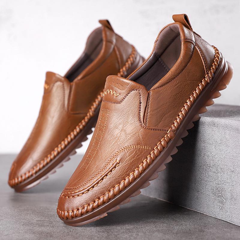 Men's autumn Doudou shoes 2025 new breathable men's shoes casual leather shoes men's batch leather shoes