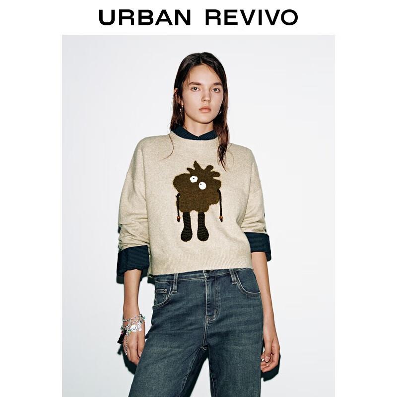 

UR Women s 2025 Winter Fun 3D Pattern Round Neck Knit Sweater XS