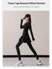 Women's Small Yoga & Fitness Set: Half-Zip Long Sleeve Top, Skirt, and Pants for Spring & Autumn