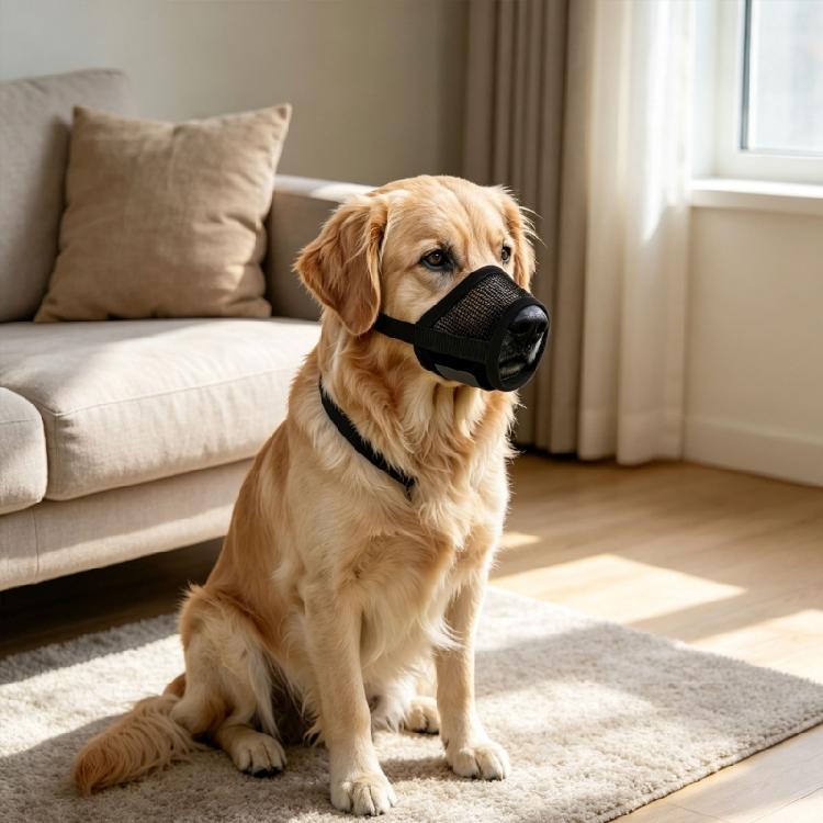 Training Use Dog Mouth Cover with Soft Fabric Panel and Stable Hold for Daily Routine and Public Guidance Care