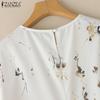 ZANZEA Women Casual Round Neck Short Sleeve Summer Floral Dress