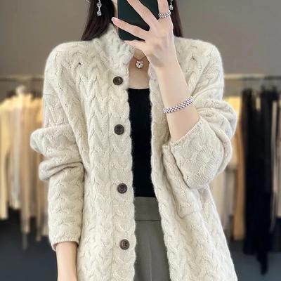 Herbst Winter Koreanische Strickjacke Langarm Jacke Frauen Lose Beiläufige Verdicken Gestrickte Pullover Mantel