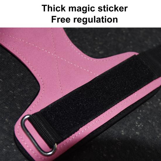 1 Pair Weight Lifting Wrist Straps with Fastening Tape Adjustable Thick Padded Weightlifting Powerlifting Hand Straps Sports Supplies