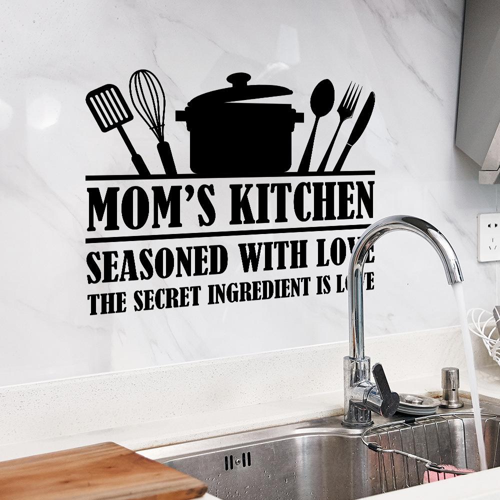 WZ9007 Kitchen Kitchenware English Slogan Restaurant Home Background Wall Decoration Wall Sticker